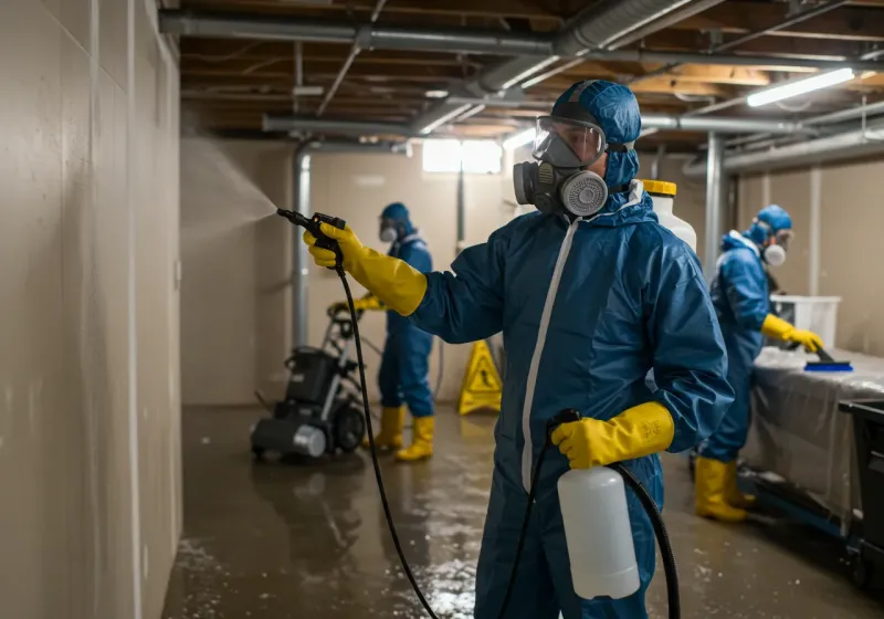 Basement Sanitization and Antimicrobial Treatment process in Greentown, IN