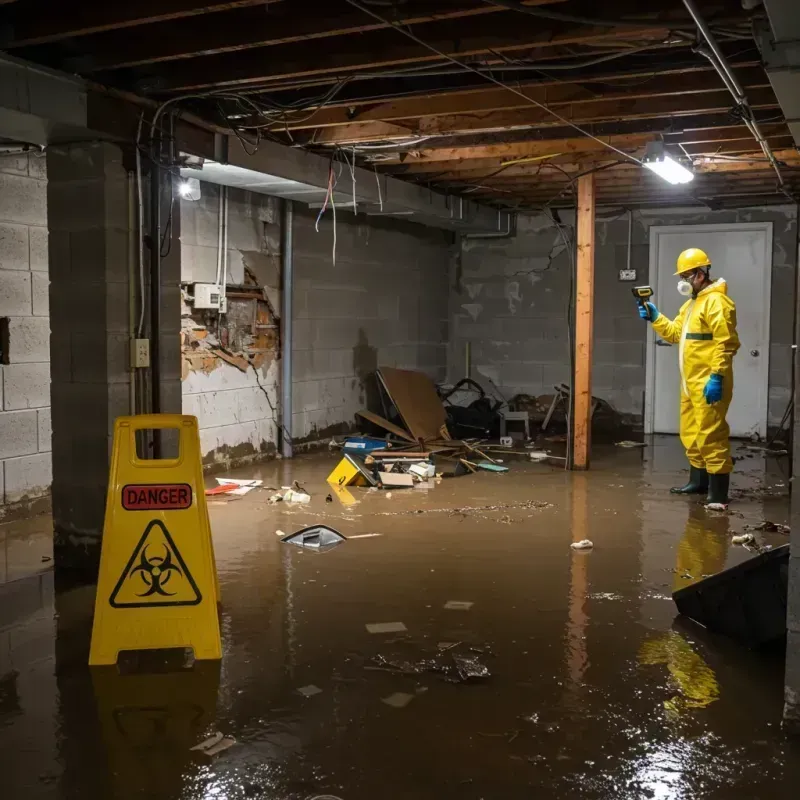 Flooded Basement Electrical Hazard in Greentown, IN Property